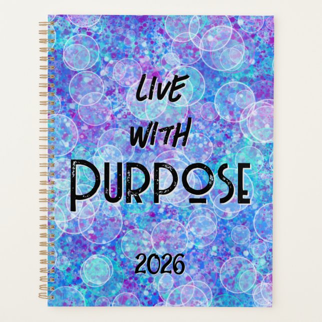 Agenda Live with Purpose Colorful  and Bright Planner (Anverso)