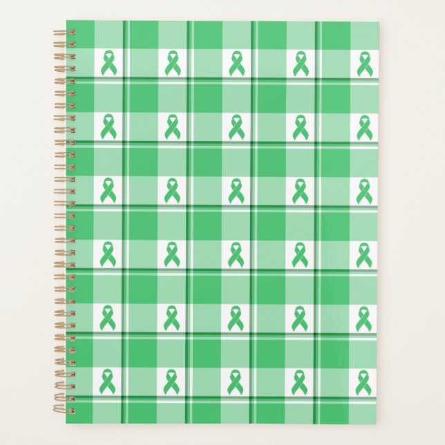 Agenda Liver Cancer Awareness Plaid Green Ribbon (Anverso)