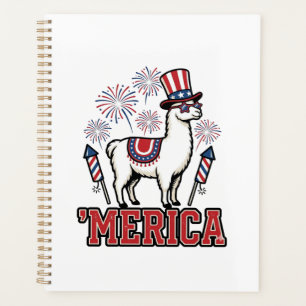 Agenda Llama Patriótico Merica Diseño Vector Vintage_1