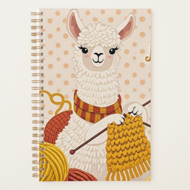 Agenda Llama personalizado con pañuelo de cuchillos (Anverso)