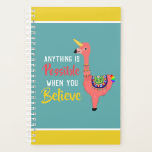 Agenda Llama Unifllama motivacional: Unicorn-Flamingo-lla
