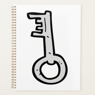 Agenda Llave maestra vintage dibujada a mano plateada ant
