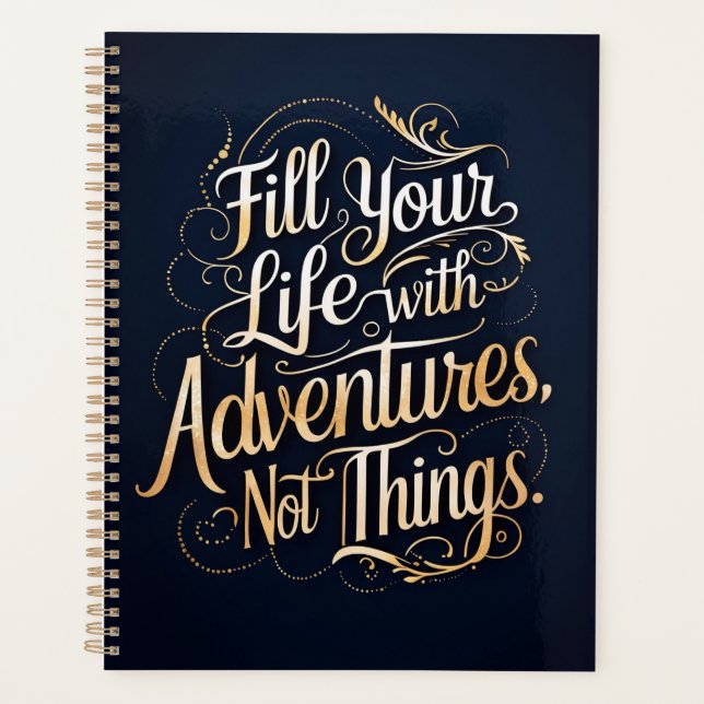 Agenda Llena tu vida con aventuras, no cosas (Anverso)