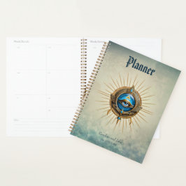 Agenda Lluvia de oro con hojas rojas.