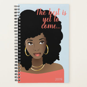 Agenda ¡Lo mejor está por venir! Mujer negra, azul clar