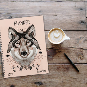 Agenda Lobo acuarela personalizado
