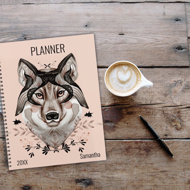 Agenda Lobo acuarela personalizado (Subido por el creador)