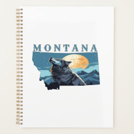 Agenda Lobo de contorno de Montana y Luna