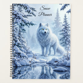 Agenda Lobo de nieve salvaje depredador naturaleza arte d