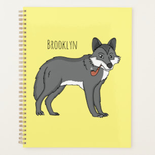 Agenda Lobo gris con ilustracion de personalizado de tube