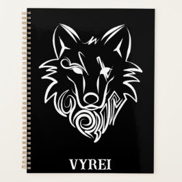 Agenda Lobo tribal blanco y negro