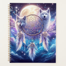 Agenda Lobos y la luna con un Dreamcatcher