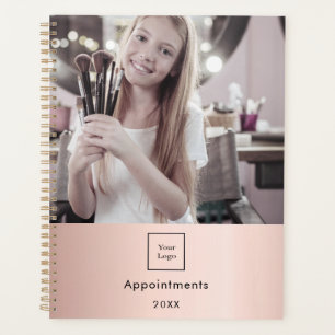 Agenda Logo de fotos de negocios artista de maquillaje de