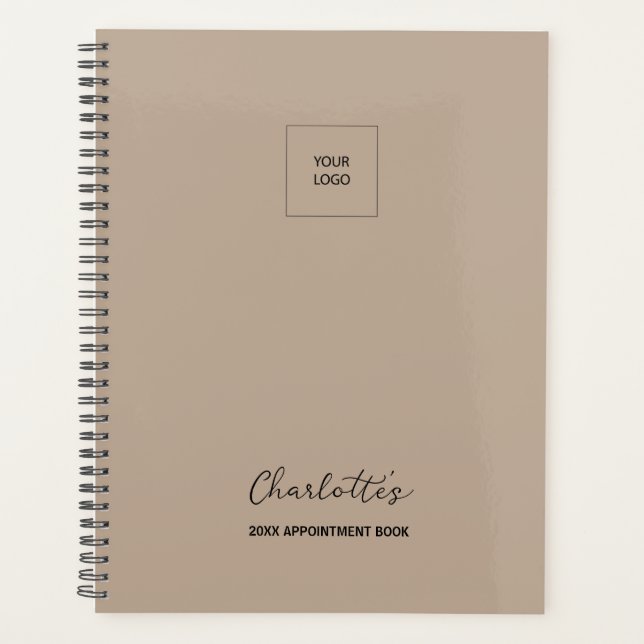 Agenda Logo de la compañía Libro de citas simple tan eleg (Anverso)