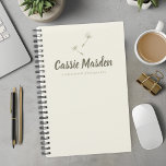 Agenda Logo de negocios botánicos de Dandelion Seed Rusti<br><div class="desc">Abran un toque de naturaleza con este planificador botánico personalizado y rústico de semillas de león. Perfecto para las mujeres que aman los diseños naturales y elegantes, este planificador combina el encanto rústico con la funcionalidad práctica. Las delicadas obras de arte de semillas de león y los elementos botánicos le...</div>