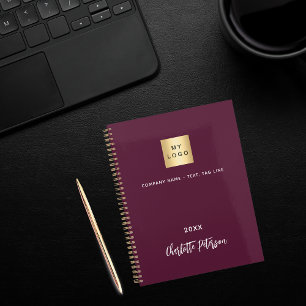Agenda Logo de negocios burgundy elegante 2026