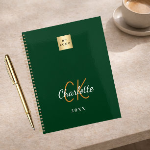 Agenda Logo de negocios de monograma verde esmeralda 2026