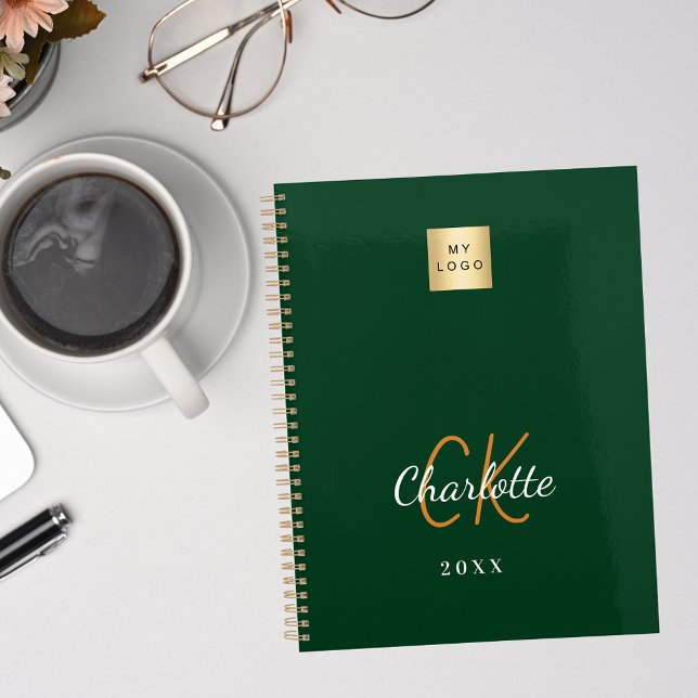 Agenda Logo de negocios de monograma verde esmeralda 2026 (Subido por el creador)