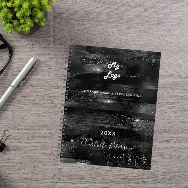 Agenda Logo de negocios en monograma elegante negro (Subido por el creador)