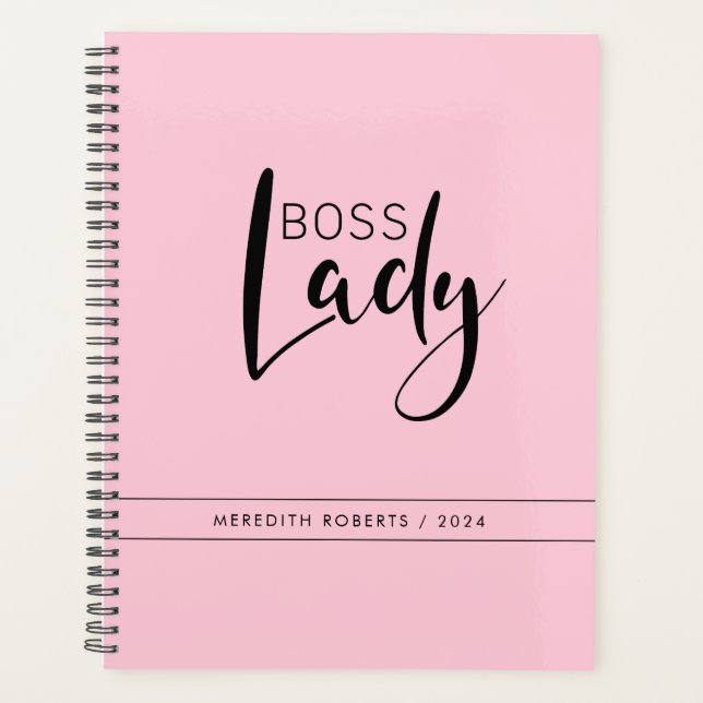 Agenda Logo de Pastel Pink Bosge Lady Personalizado (Anverso)