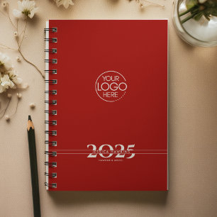 Agenda Logo de texto rojo oscuro superpuesto semanal