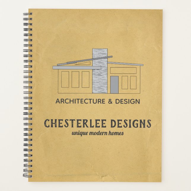 Agenda Logo Hogar Moderno Único Papel Kraft Inmobiliario (Anverso)