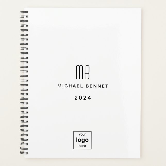 Agenda Logo Moderno De Negros Y Blancos 2024 (Anverso)