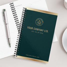 Agenda Logo personalizado Elegante Oro Verde Esmeralda