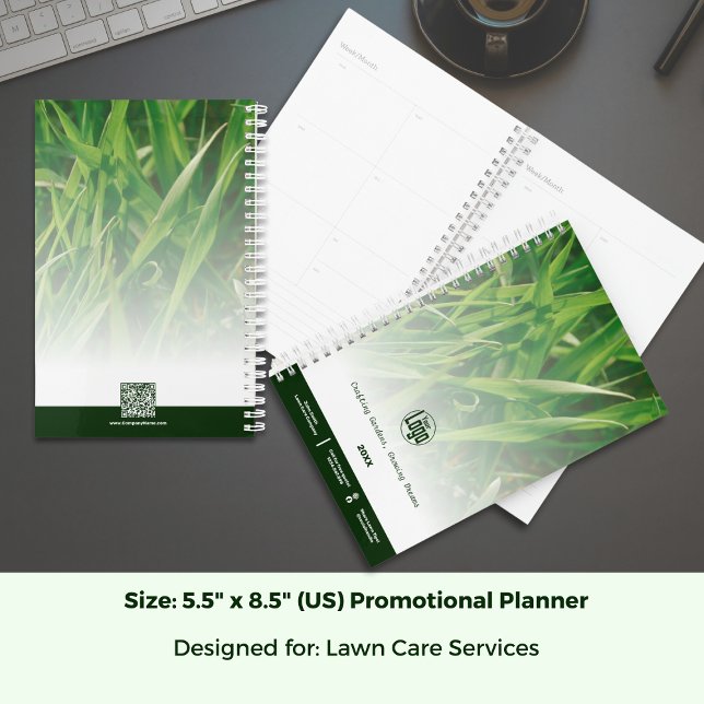 Agenda Logo promocional del cuidado del césped fotográfic (Photo Lawn Care Promotional Logo Planner; Size 5.5 x 8.5 Inch)