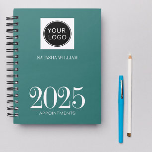 Agenda Logo Verde azulado moderno de negocios 2025