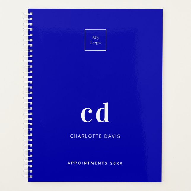 Agenda Logotipo comercial Royal blue monogram 2026 (Anverso)