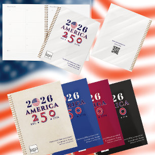 Agenda Logotipo conmemorativo rojo y código QR de América