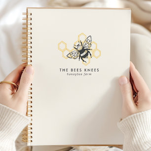 Agenda Logotipo de abeja vintage abeja melífera rústica a