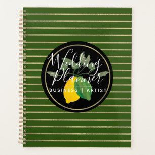 Agenda Logotipo de Acuarela de Lima y Limón con Rayas de
