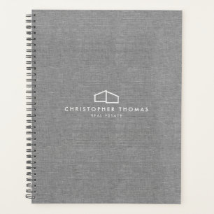 Agenda Logotipo de casa moderno Inmobiliario, Ropa gris d