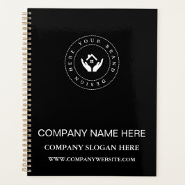 Agenda Logotipo de la compañía personalizado Negro simple