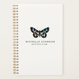 Agenda Logotipo de mariposa color agua bonito Simple