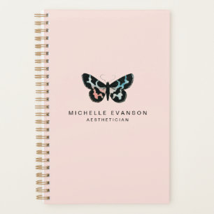 Agenda Logotipo de mariposa color rosa de Rubor bonito