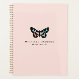 Agenda Logotipo de mariposa color rosa de Rubor bonito