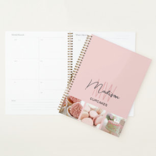 Agenda Logotipo de Monograma personalizado Panadería QR R