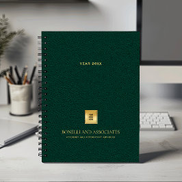 Agenda Logotipo de negocio verde esmeralda y profesional 
