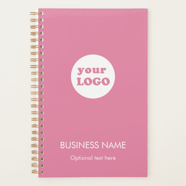 Agenda Logotipo de negocios de Personalizado blanco rosad (Anverso)