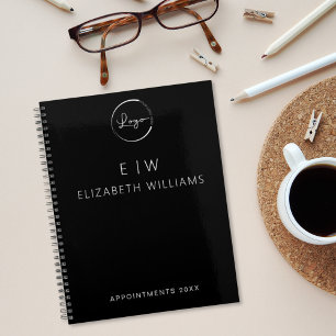 Agenda Logotipo de negocios Monograma Iniciales Negro 202