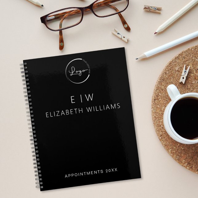 Agenda Logotipo de negocios Monograma Iniciales Negro 202 (Subido por el creador)