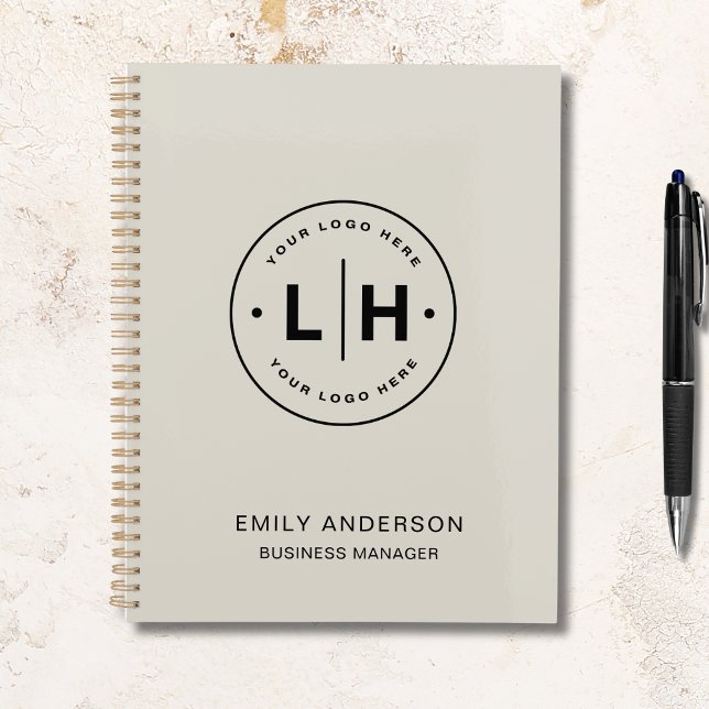 Agenda Logotipo de personalizado Empresa QR Neutral Tono (Custom Logo Business Corporate QR Neutral Tone Planner)