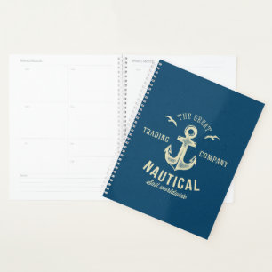 Agenda Logotipo de retro náutico