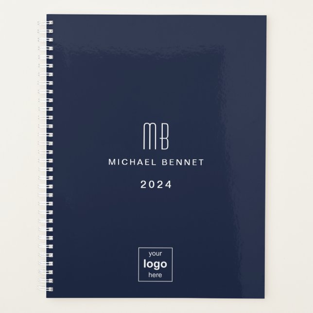 Agenda Logotipo empresarial azul 2024  (Anverso)