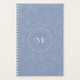 Agenda Logotipo Floral Azul TMC
