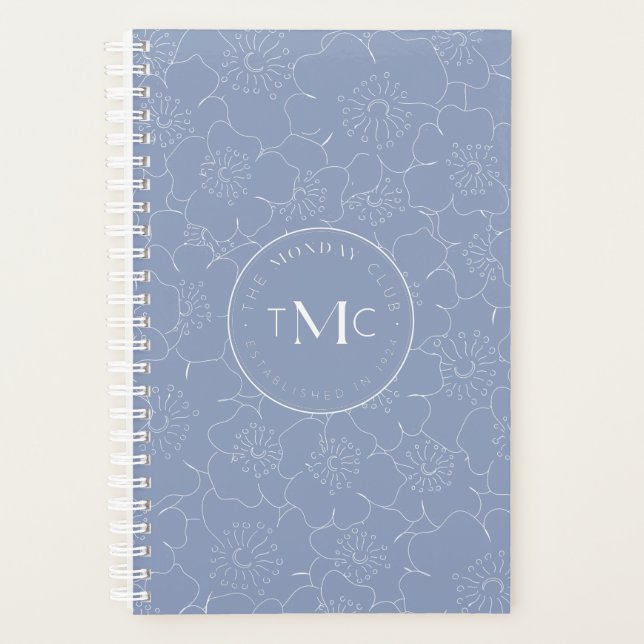 Agenda Logotipo Floral Azul TMC (Anverso)