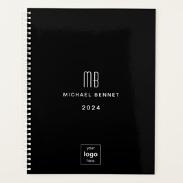 Agenda Logotipo moderno para negocios en negro 2024